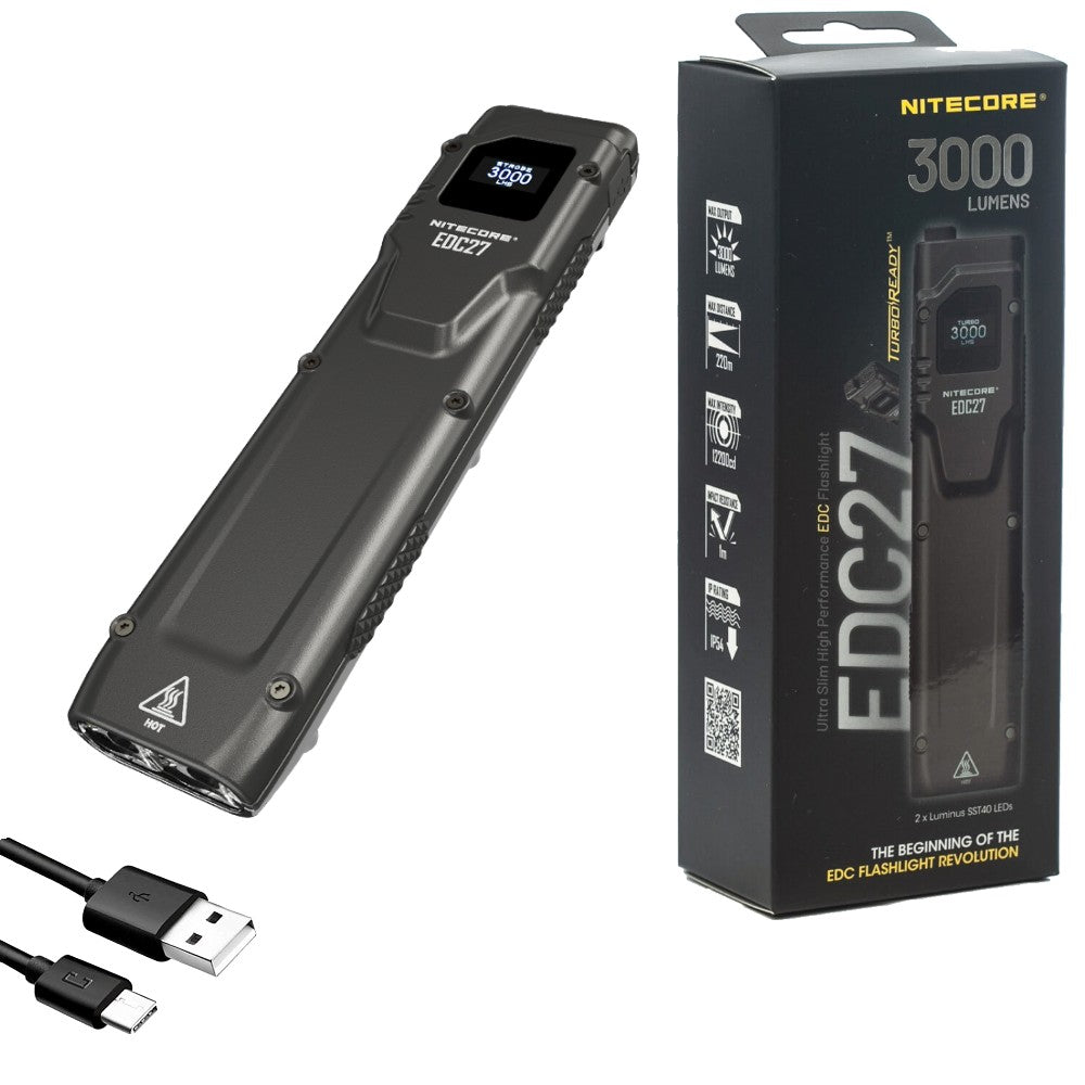 Nitecore EDC27 3000 Lumen USB Rechargeable Slim Body LED Flashlight