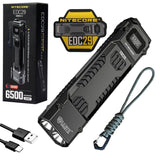 Nitecore EDC29 6500 Lumen USB Rechargeable Flat Slim Body LED Flashlight with genuine Nitecore PVC patch