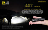 Nitecore E4K 4400 Lumen high powered Flashlight with 5000mAh rechargeable Battery