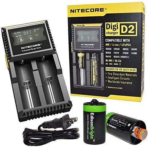 Nitecore D2 2 battery smart Charger with LCD display, intelligent ultra-compatible digicharger