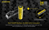 Nitecore E4K 4400 Lumen high powered Flashlight with 5000mAh rechargeable Battery