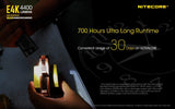 Nitecore E4K 4400 Lumen high powered Flashlight with 5000mAh rechargeable Battery