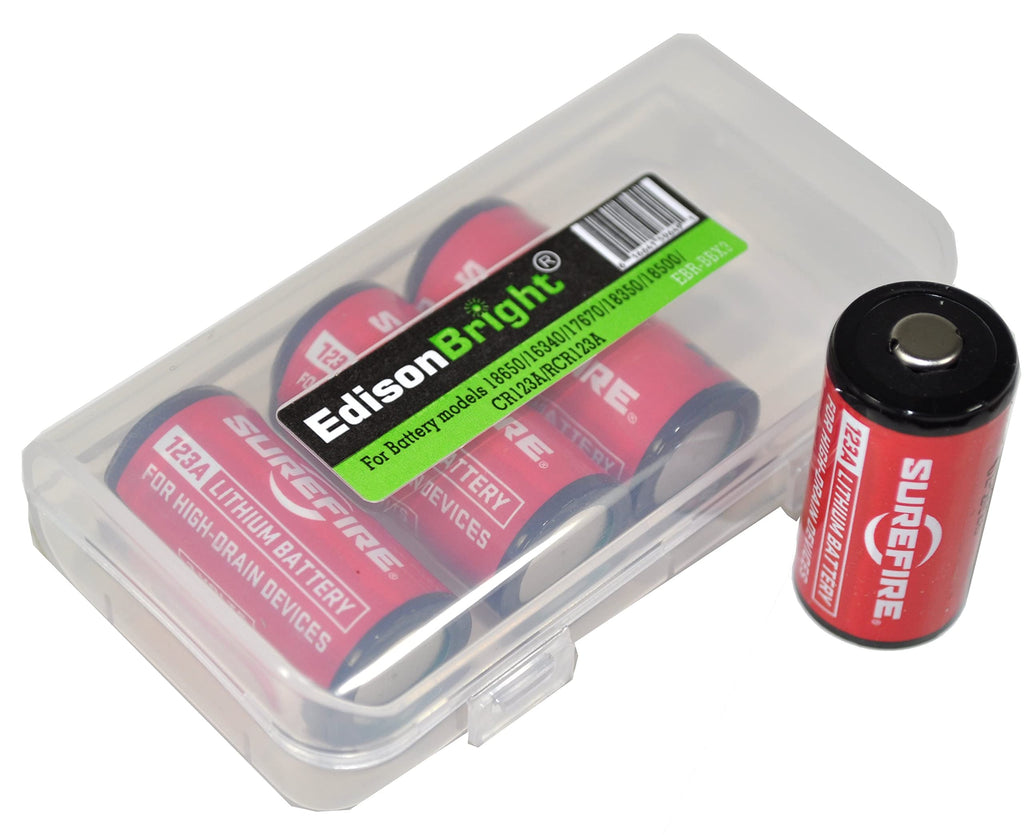 Surefire 4 Batteries Pack CR123A Lithium Batteries (Made in The USA) SF123A BBX3 Battery Carry case Bundle