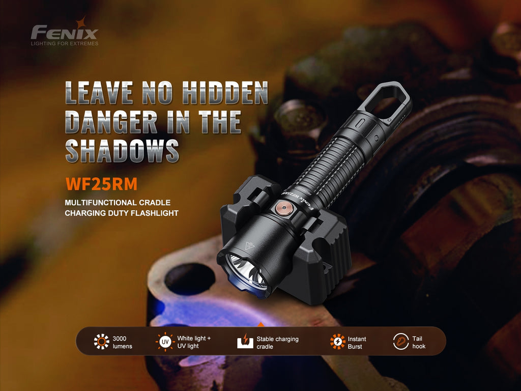 Fenix WF25RM 3000 Lumen Police Duty Flashlight/Blacklight