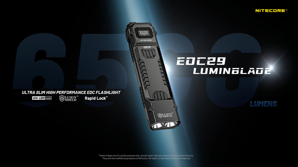 Nitecore EDC29 6500 Lumen USB Rechargeable Flat Slim Body LED Flashlight