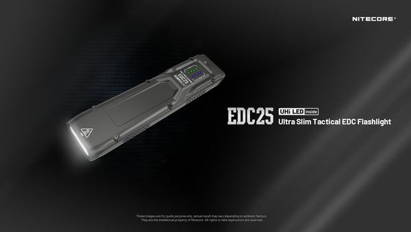 Nitecore EDC25 3000 Lumen Flat EDC Flashlight, USB-C Rechargeable Dual ...