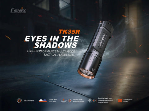 fenix flashlight 123a Fenix TK35R 5800 Lumen USB Rechargeable LED Tactical EDC Flashlight – EdisonBright