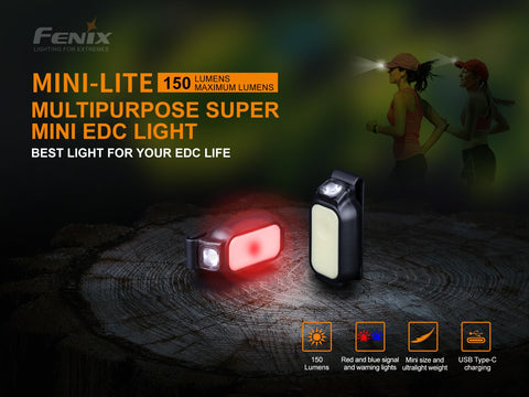 EdisonBright Fenix Mini-LITE 150 Lumen Rechargeable LED EDC Flashlight