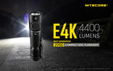 Nitecore E4K 4400 Lumen high powered Flashlight with 5000mAh 2X rechargeable Batteries and EdisonBright battery carrying case bundle