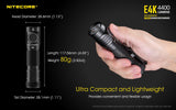 Nitecore E4K 4400 Lumen high powered Flashlight with 5000mAh 2X rechargeable Batteries and EdisonBright battery carrying case bundle