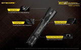 Nitecore MH25GTS 1800 Lumens Upgraded High Performance LED Micro-USB rechargeable Tactical Flashlight with 18650 Rechargeable (NL1835) 3500mAh Li-ion Battery