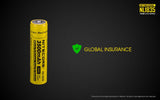 Nitecore NL1835 3500mAh 18650 3.6v 12.6Wh Li-ion rechargeable button-top battery.