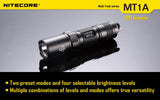 Nitecore MT1A 180 Lumens Multi-Task Series EDC Ultra-Super Compact LED Flashlight, Powered by: 1 AA Aklaine/Ni-MH batteries.