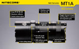 Nitecore MT1A 180 Lumens Multi-Task Series EDC Ultra-Super Compact LED Flashlight, Powered by: 1 AA Aklaine/Ni-MH batteries.