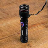 NEBO Redline Flex 450 Lumens LED rechargeable Tactical Flashlight Flex-Power 14500 Li-ion or AA Alkaline