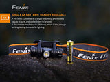 Fenix HM23 240 Lumen LED Headlamp for camping/hiking kids/children with EdisonBright battery carry case