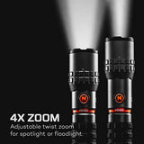 NEBO Slyde King 2K 500 lumen worklight / 2000 lumen flashlight 2-in-1 rechargeable high power LED flashlight WLT-1003 with EdisonBright brand USB charger bundle