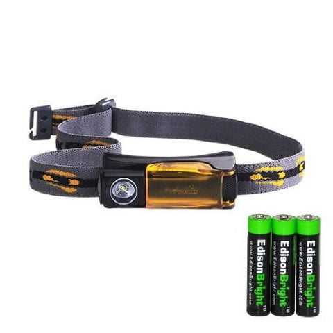 Fenix HL10 70 Lumen LED removable light Headlamp with Three EdisonBright AAA Alkaline batteries