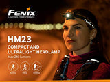 Fenix HM23 240 Lumen LED Headlamp for camping/hiking kids/children with EdisonBright battery carry case