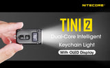 Nitecore TINI2 Black 500 Lumen USB Rechargeable LED Keychain Light with EdisonBright Brand Charging Adapter