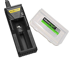 NITECORE i1 Intellicharge smart battery Charger For Li-ion / IMR 26650 18650 18490 18350 17670 17500 17335 16340 RCR123 14500 10440 with EdisonBright BBX3 battery Carry case