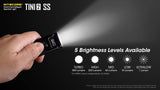 Nitecore TINI2 SS Stainless Steel 500 Lumen USB Rechargeable LED Keychain Light with EdisonBright Brand Charging Cable