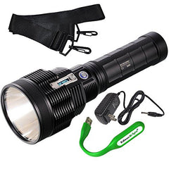 Nitecore TM36 1200 yards beam throw 1800 Lumen Luminus SBT-70 LED rechargeable NBP52 battery Flashlight / Searchlight with EdisonBright USB powered reading light bundle