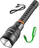 NEBO Redline 12K lumen (12000 lumen) rechargeable high power adjustable beam LED flashlight FLT-1007 with EdisonBright USB powered LED reading light bundle