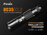 FENIX UC35 V2.0 USB Rechargeable 1000 Lumen CREE LED Flashlight with 3500mAh rechargeable battery, USB charging cable