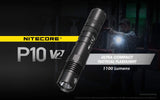 Nitecore P10 V2 1100 Lumen LED Tactical Flashlight with Hard Holster and EdisonBright battery carrying case