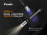 Fenix LD02 V2.0 70 lumen neutral white/UV pen-type LED flashlight bundle with AAA EdisonBright battery