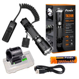 EdisonBright Tactical bundle: FENIX TK20R 1000 Lumen USB Rechargeable Cree LED tactical Flashlight with, rechargeable battery, ALG 00 mount, AER-03 pressure switch and BBX3 battery carry case bundle