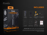 Fenix LR35R 10,000 lumen LED rechargeable tactical flashlight with 2 X Fenix Li-ion rechargeable batteries and EdisonBright battery carrying case bundle