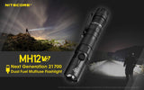 Nitecore MH12 V2 1200 Lumen USB-C Rechargeable LED Tactical Flashlight with 5000mAh Battery and EdisonBright battery carrying case