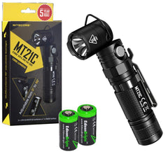 Nitecore MT21C 1000 Lumen 90 Degree Tilt-able head LED Flashlight with 2 X EdisonBright CR123A Batteries bundle