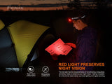 Fenix HM70R 1600 Lumen Rechargeable White/red LED Headlamp with EdisonBright Battery Carrying case Bundle