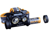 Fenix HM65R 1400 lumen dual beam LED Headlamp, high capacity battery with EdisonBright battery carry case bundle