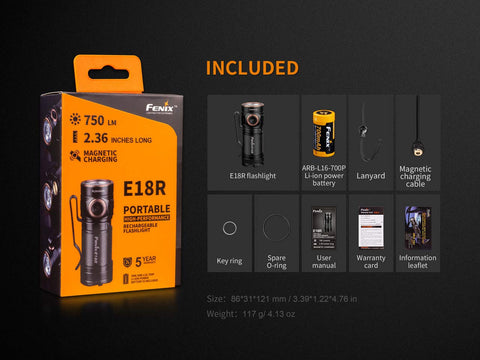 fenix 750 flashlight Fenix E18R 750 Lumen USB rechargeable CREE LED EDC/keychain Flashlight – EdisonBright