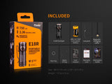 Fenix E18R 750 Lumen CREE LED USB rechargeable EDC/keychain Flashlight EdisonBright brand holster bundle