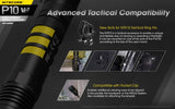 Nitecore P10 V2 1100 Lumen LED Tactical Flashlight with Hard Holster and EdisonBright battery carrying case