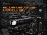 Fenix HM61R 1200 lumen LED Headlamp, magnetic charging cable, 2 X batteries with EdisonBright battery carry case bundle