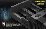Nitecore SC2 battery charger bundle: 3A Fast charger for 16340/18650/RCR123A/14500 and more battery types with EdisonBright brand BBX3 Battery case