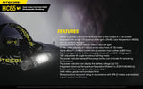 Nitecore HC65 V2 1750 Lumens LED Compact headlamp with NL1835HP Rechargeable Battery and EdisonBright USB Powered LED Reading Light