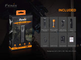 Fenix TK16 V2 3100 Lumen LED Tactical Flashlight, AER-05 pressure switch, USB Rechargeable ARB-L21-5000U Li-ion Battery and EdisonBright BBX5 Battery case bundle