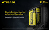 NITECORE i8 Eight Bays Smart Battery Charger for Li-ion/IMR/Ni-MH/Ni-Cd 26650 22650 18650 18490 18350 16340 RCR123 14500 AA AAA AAAA C D USB with EdisonBright BBX3 Battery Carry case