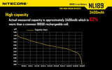 NITECORE NL189 3400mAh 12.6Wh 3.6v Protected Button-top 18650 Rechargeable Li-ion Batteries for High Drain Devices.