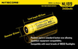 NITECORE NL189 3400mAh 12.6Wh 3.6v Protected Button-top 18650 Rechargeable Li-ion Batteries for High Drain Devices.