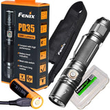 Fenix PD35 V2.0 2018 upgrade 1000 Lumen Flashlight rechargeable bundle with Fenix USB Rechargeable li-ion Battery & EdisonBright battery carry case