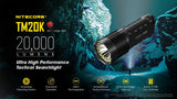 Nitecore TM20K 20,000 Lumen Rechargeable LED Flashlight with EdisonBright Brand Charging Adapter Bundle