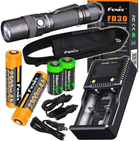 fenix fd30 led flashlight Fenix FD30 900 Lumen CREE LED tactical flashlight with 2 X Fenix ARB-L – EdisonBright